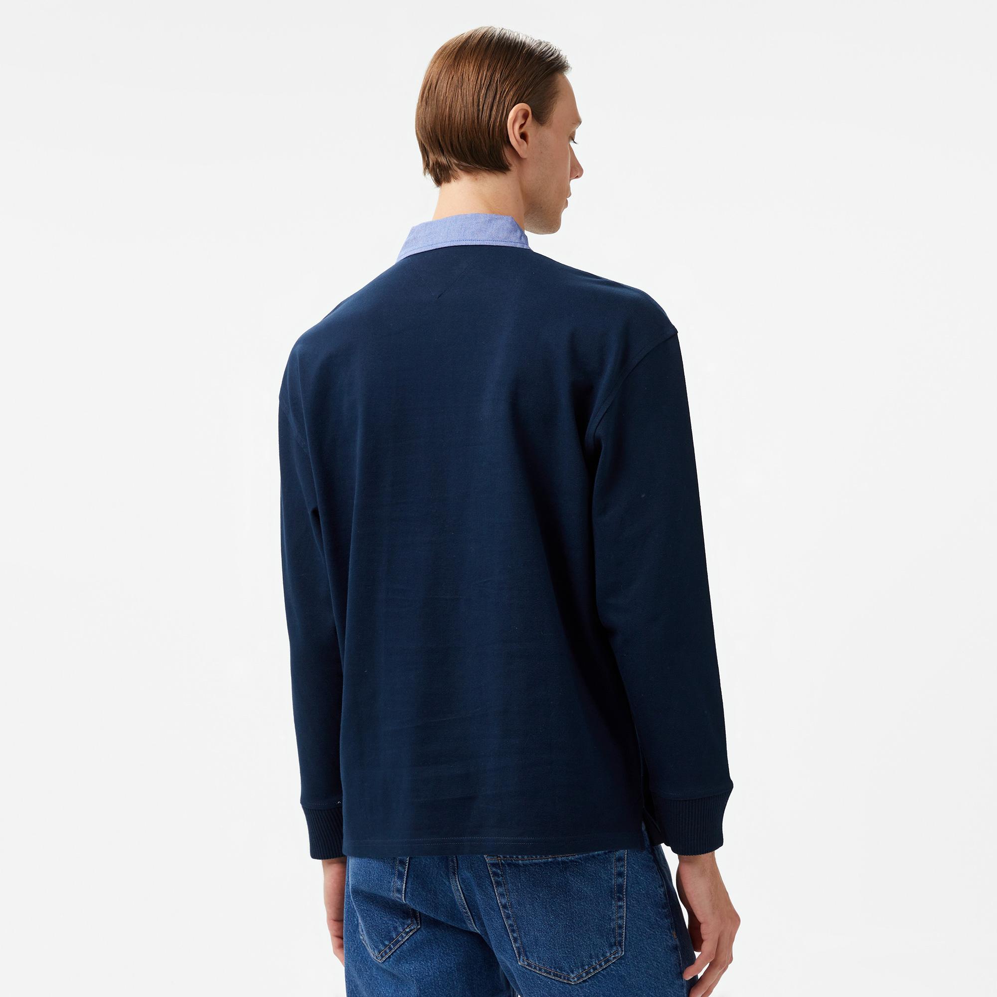 Tommy Hilfiger Jeans Colorblock Crest Rugby Erkek Lacivert Polo