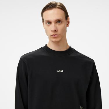  Boss Erkek Siyah Sweatshirt