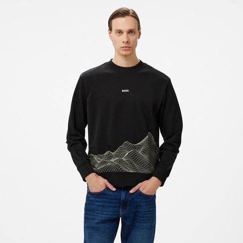  Boss Erkek Siyah Sweatshirt