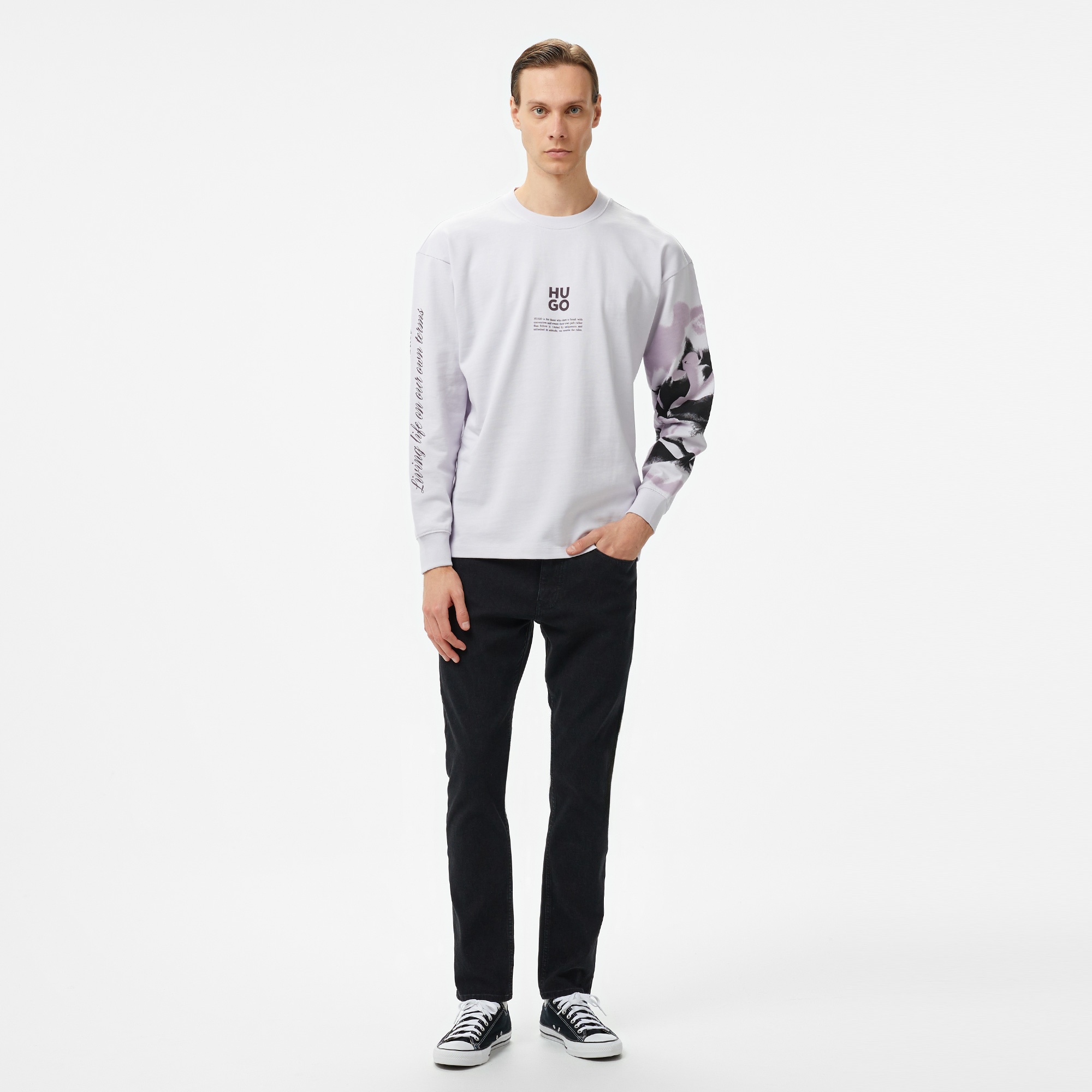 Hugo Dapurlsli Erkek Mor Sweatshirt