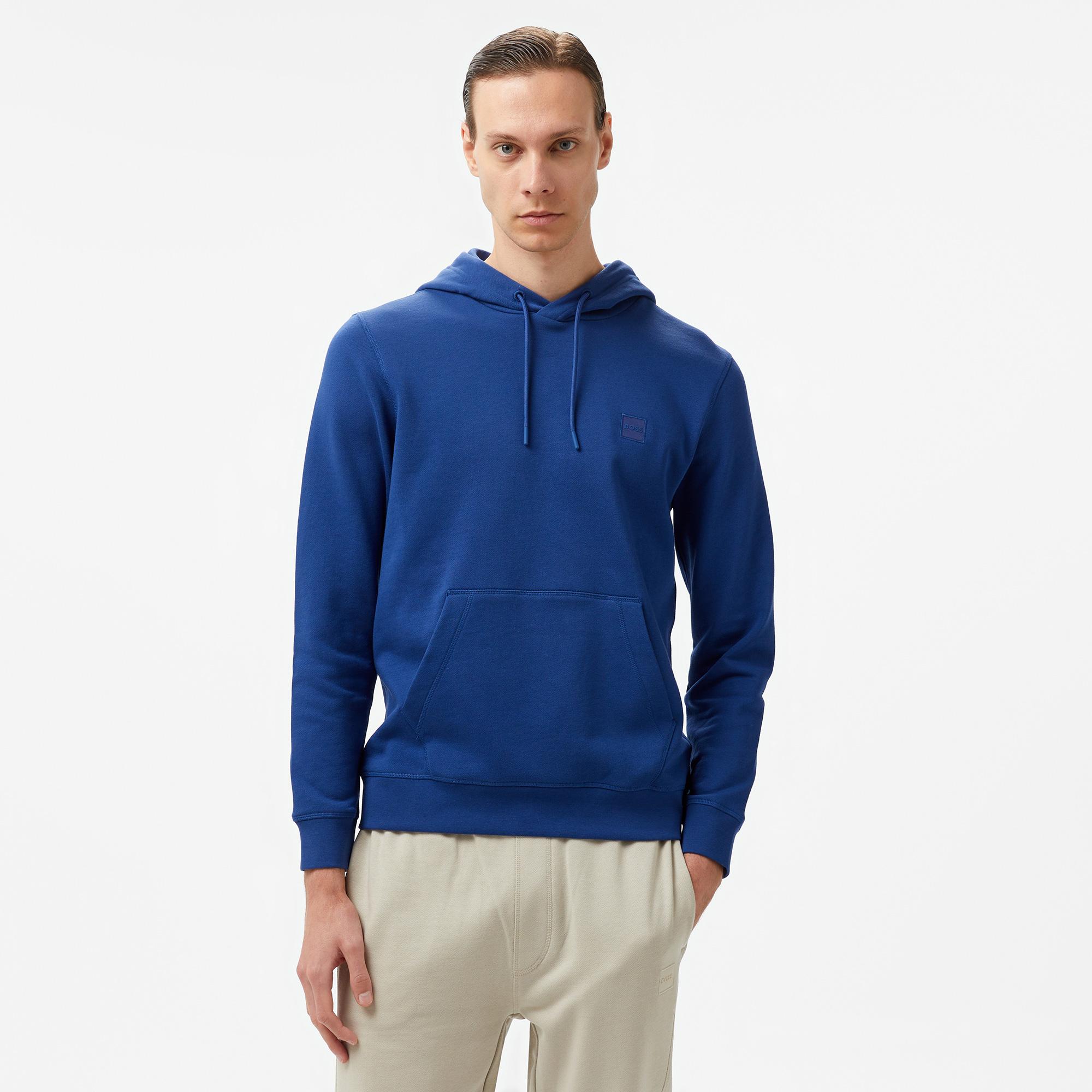 Boss Erkek Mavi Hoodie