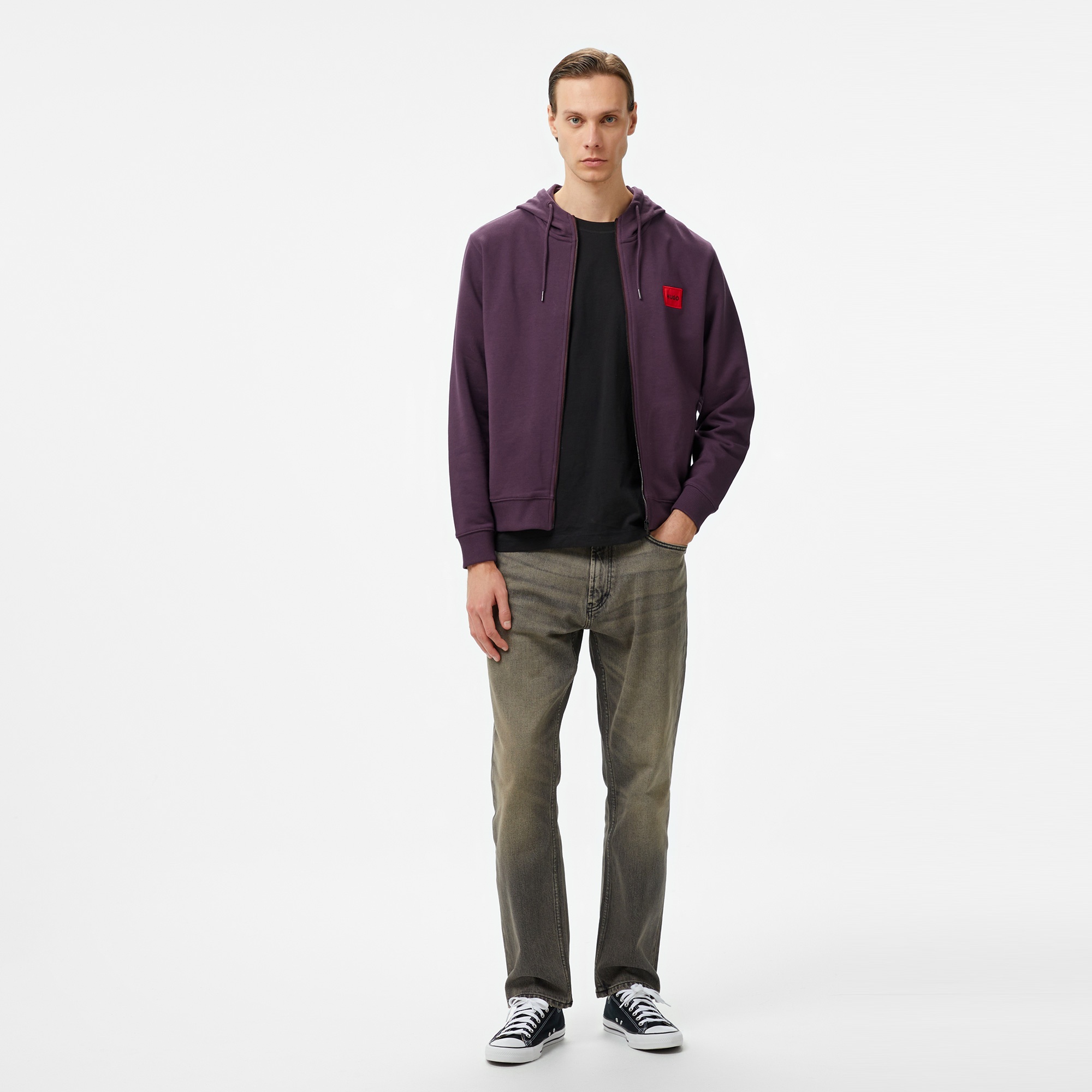 Hugo Daple 212 Erkek Mor Hoodie