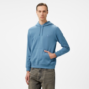 Boss Erkek Mavi Hoodie