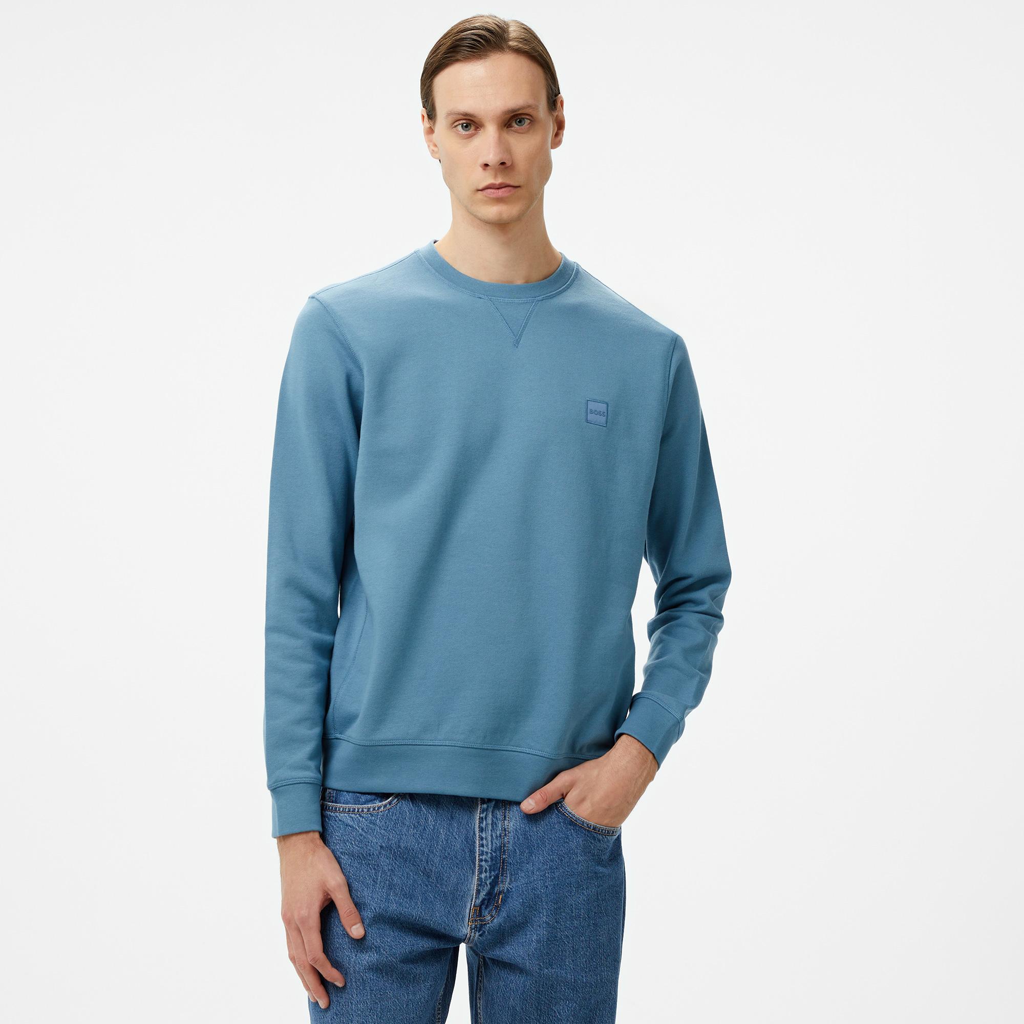 Boss Westart Erkek Mavi Sweatshirt