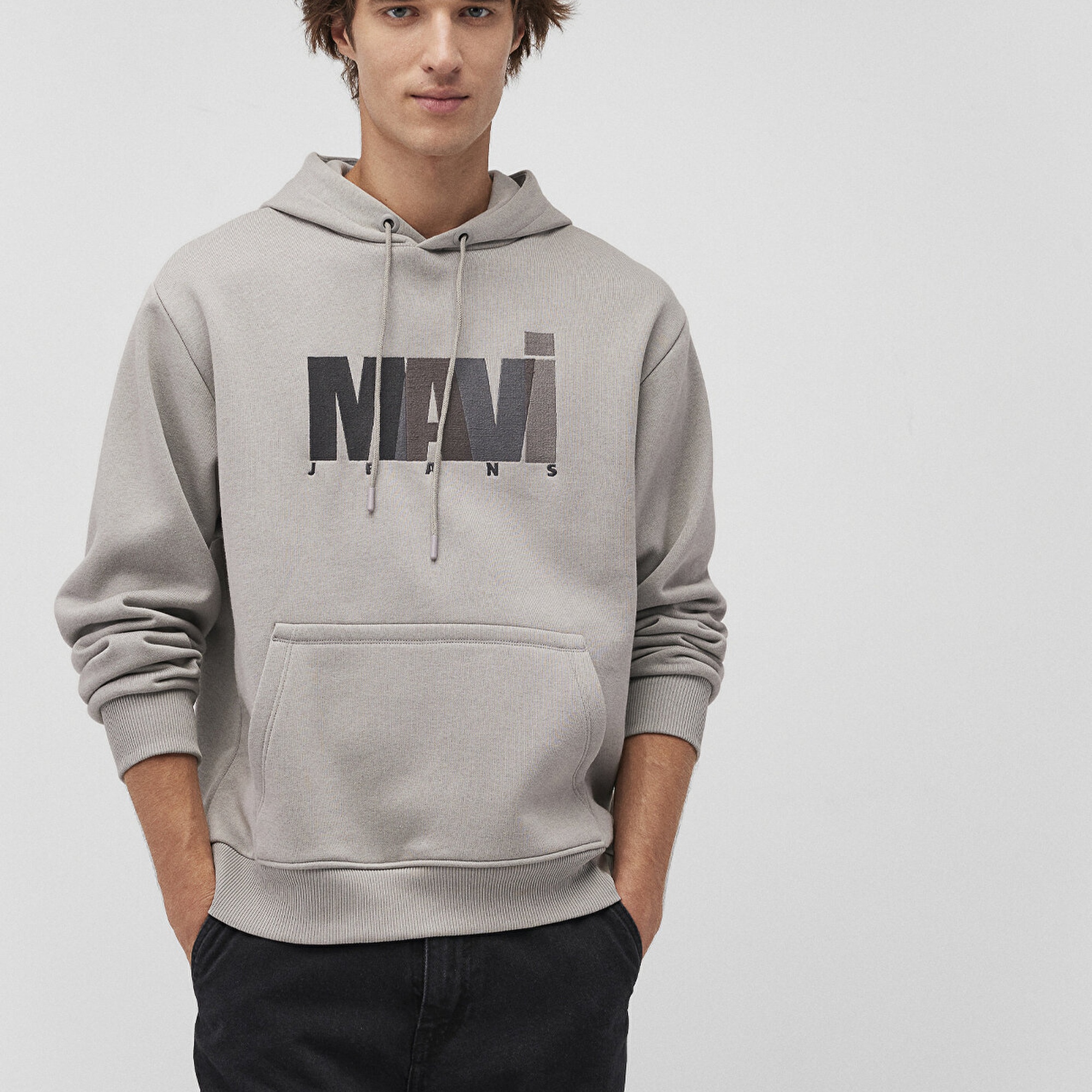 Mavi Mavi Jeans Logo Baskılı Gri Sweatshirt 0S10199-70093