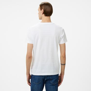  Calvin Klein Jeans Distressed Monologo Erkek Beyaz T-Shirt