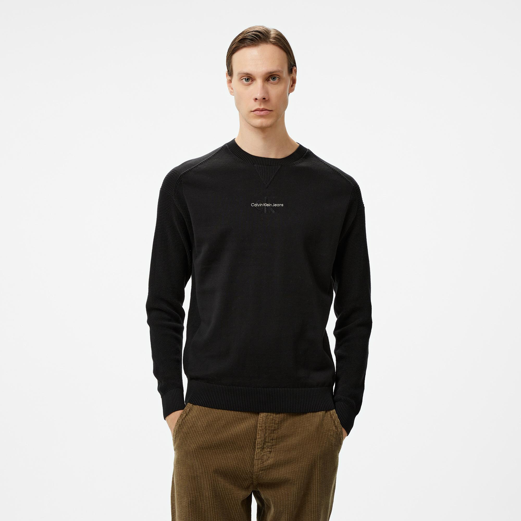 Calvin Klein Jeans Monologo Erkek Siyah Kazak