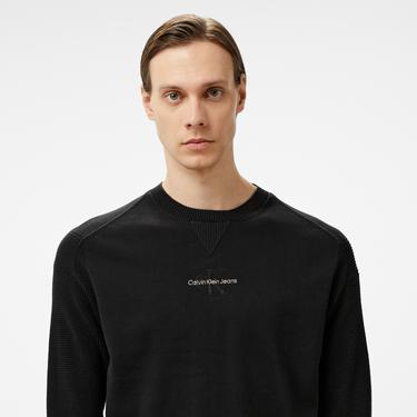  Calvin Klein Jeans Monologo Erkek Siyah Kazak