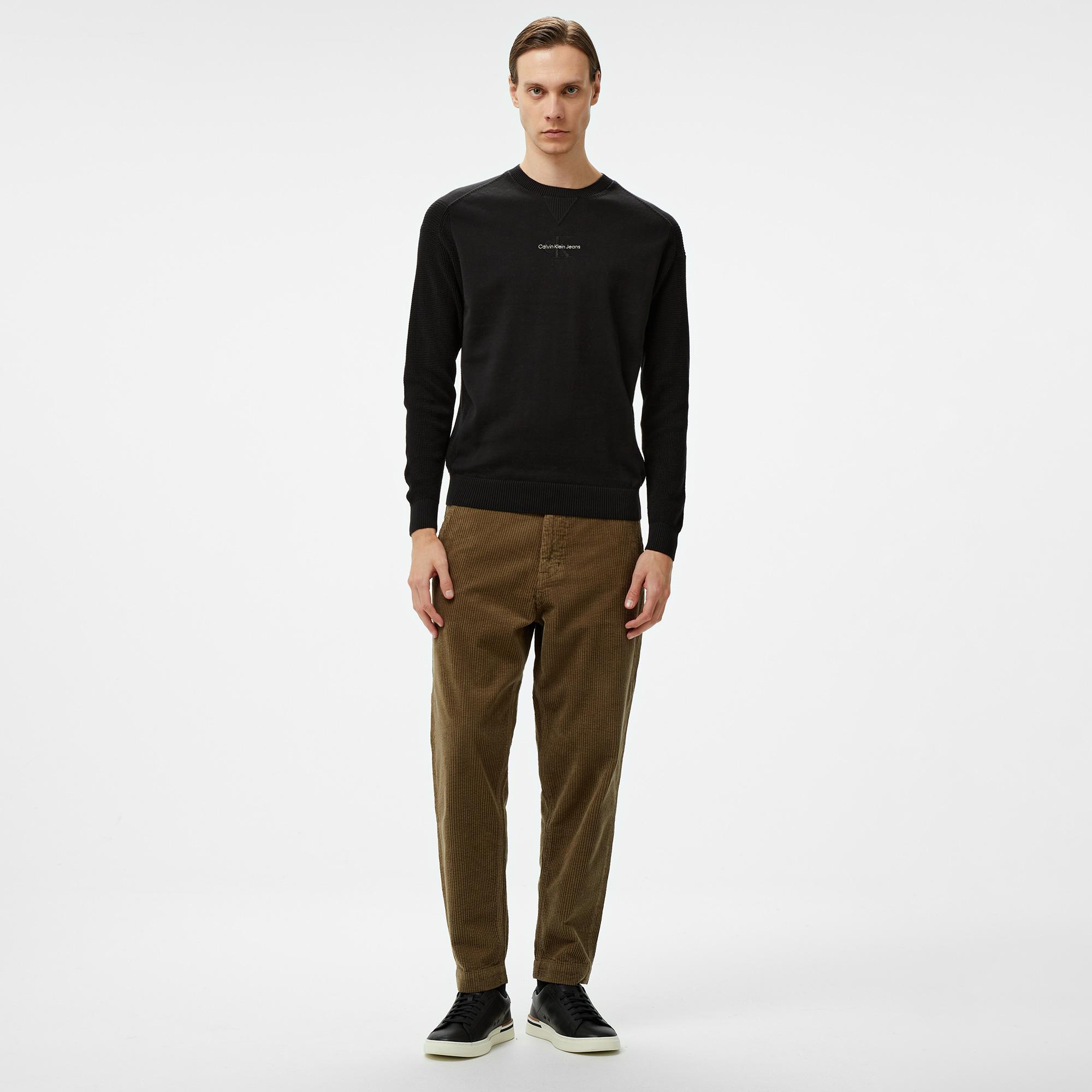 Calvin Klein Jeans Monologo Erkek Siyah Kazak