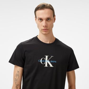  Calvin Klein Jeans Distressed Monologo Erkek Siyah T-Shirt