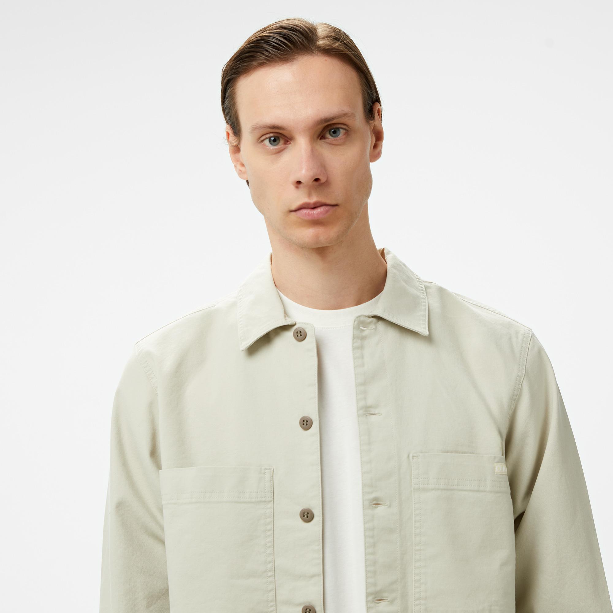 Calvin Klein Jeans Relaxed Utility Erkek Krem Gömlek