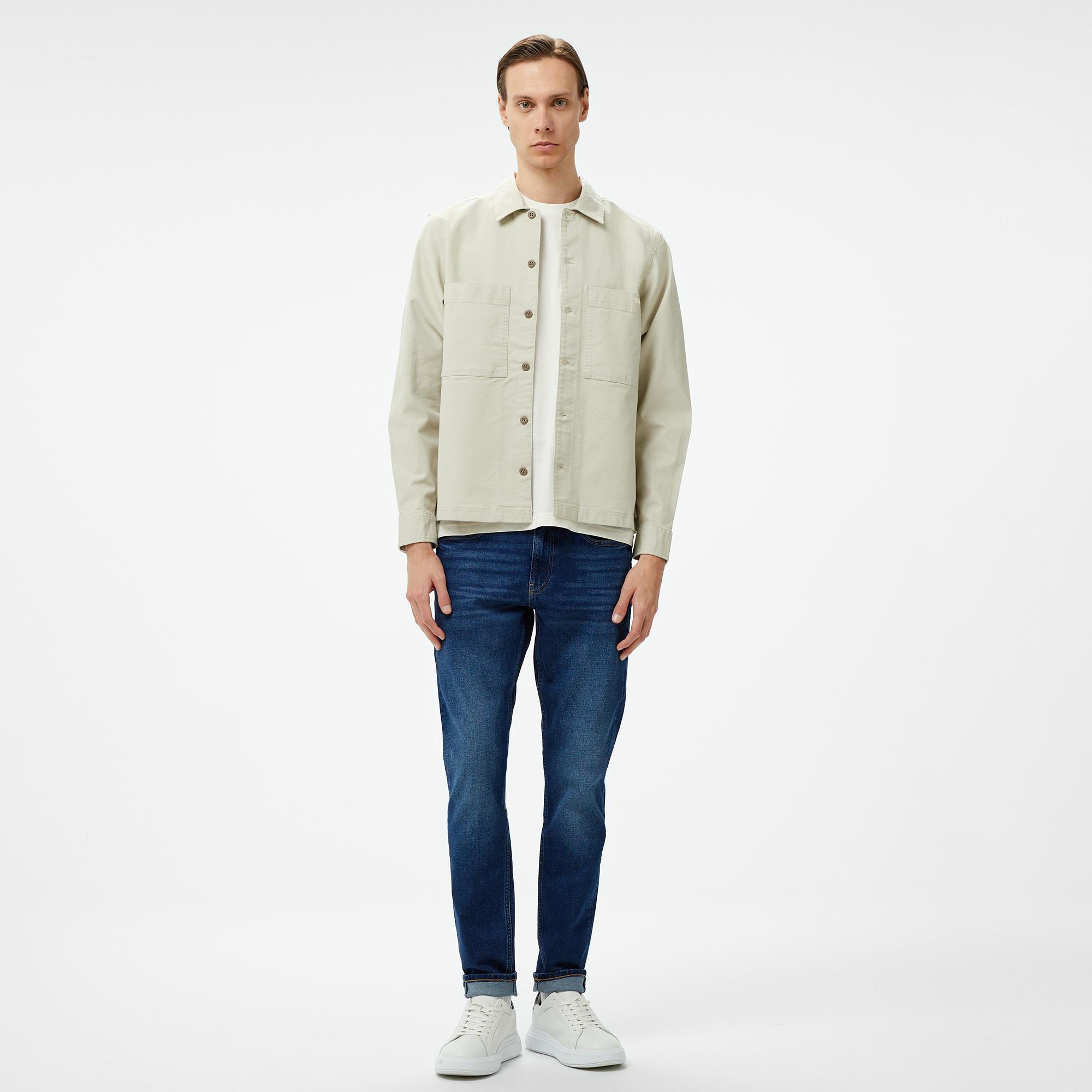 Calvin Klein Jeans Relaxed Utility Erkek Krem Gömlek