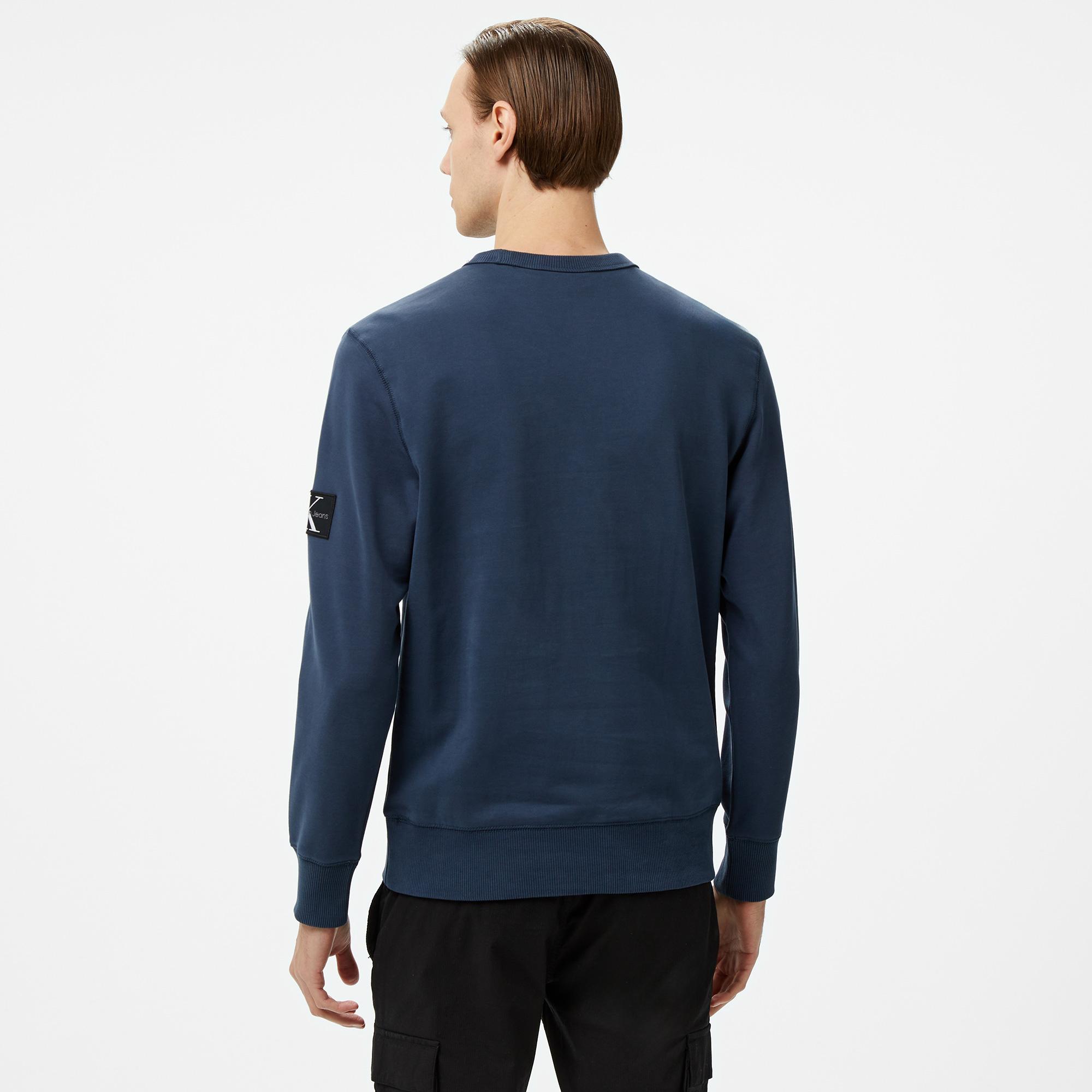 Calvin Klein Jeans Erkek Mavi Sweatshirt