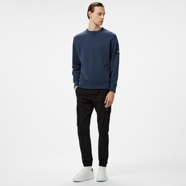  Calvin Klein Jeans Badge Crew Neck Erkek Lacivert Sweatshirt