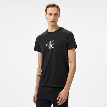  Calvin Klein Jeans Distressed Monologo Erkek Siyah T-Shirt