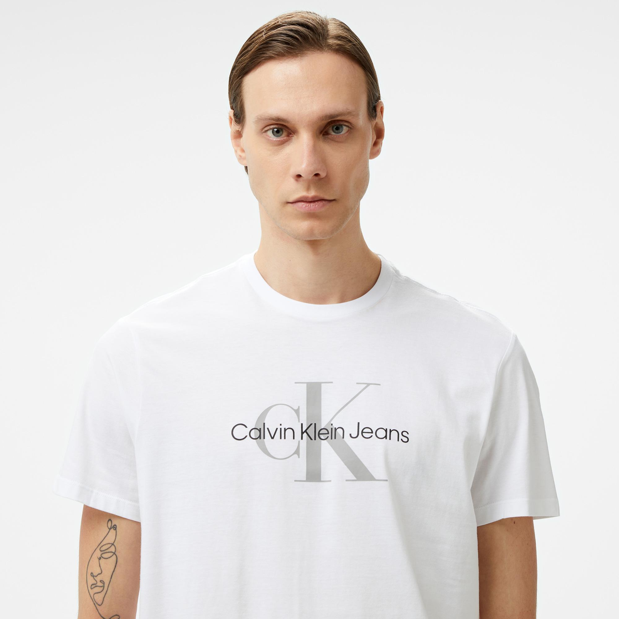 Calvin Klein Jeans Hero Monogram 30s Eu Opt Erkek Beyaz T-Shirt