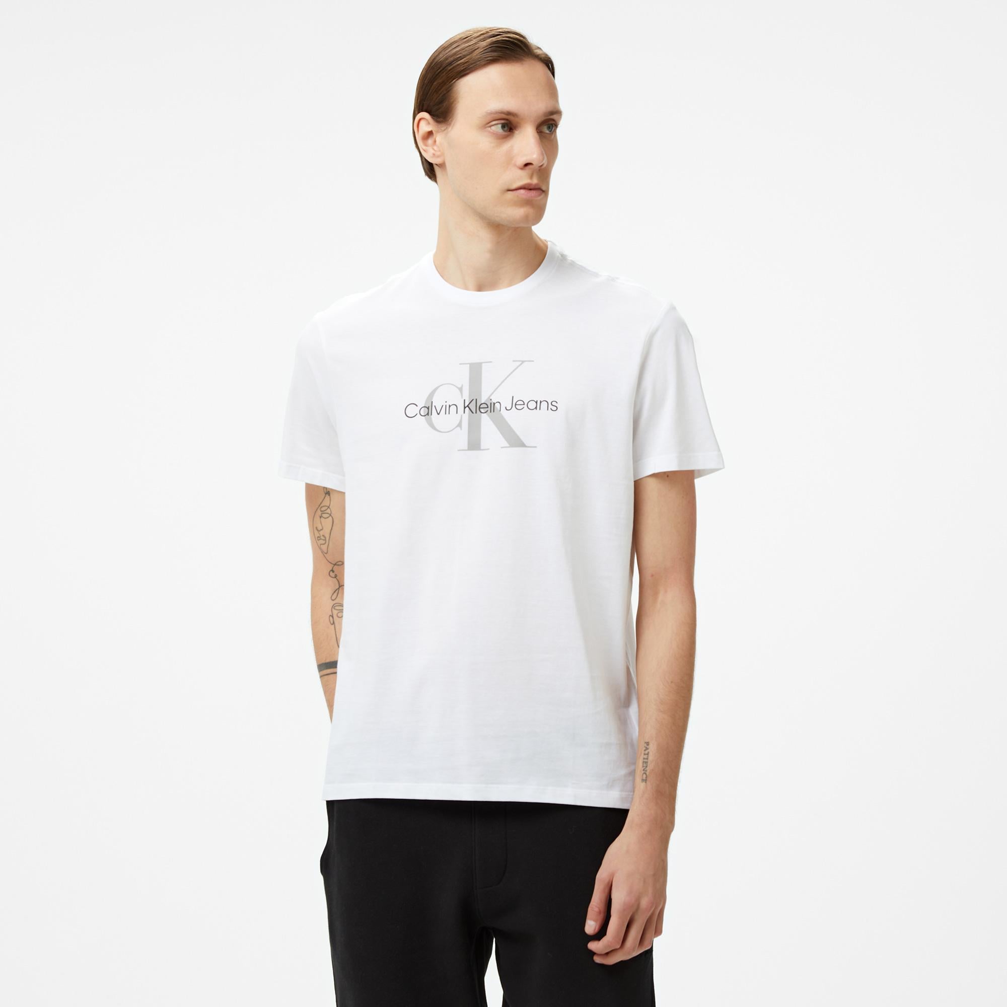 Calvin Klein Jeans Hero Monogram 30s Eu Opt Erkek Beyaz T-Shirt