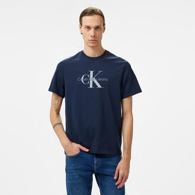  Calvin Klein Jeans Hero Monogram Erkek Lacivert T-Shirt