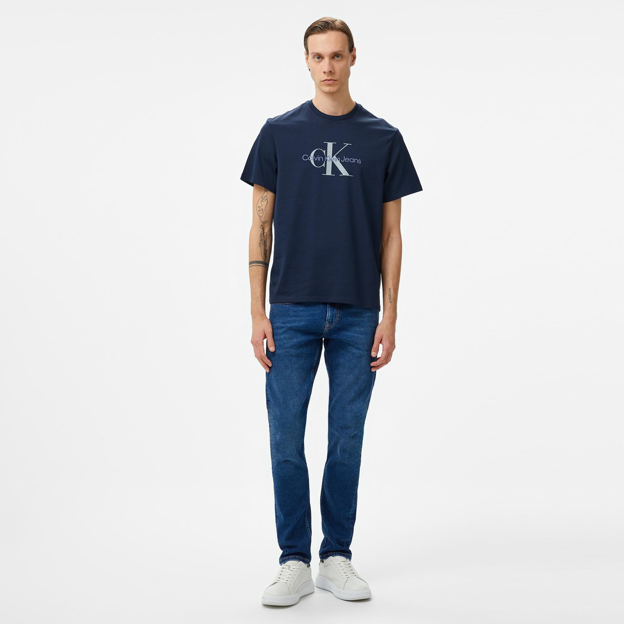 Calvin Klein Jeans Hero Monogram Erkek Lacivert T-Shirt