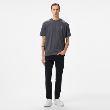  Calvin Klein Jeans Stamp Back Graphic Relaxed Erkek Gri T-Shirt