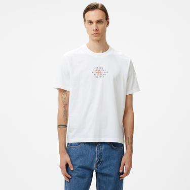  Calvin Klein Jeans Nyc Stamp Graphic Erkek Beyaz T-Shirt