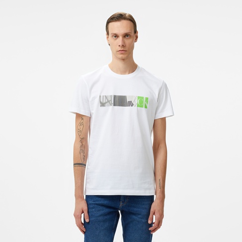  Calvin Klein Jeans City Block Erkek Beyaz T-Shirt