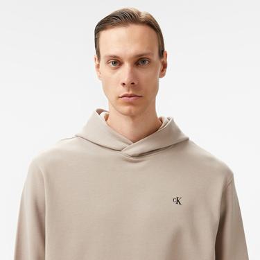  Calvin Klein Jeans Stamp Back Graphic Erkek Bej Hoodie