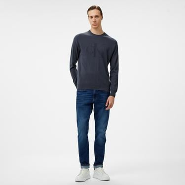  Calvin Klein Jeans intarsia Mix Stitch Erkek Siyah Kazak
