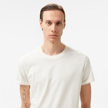  Calvin Klein Jeans Badge Turn Up Erkek Beyaz T-Shirt