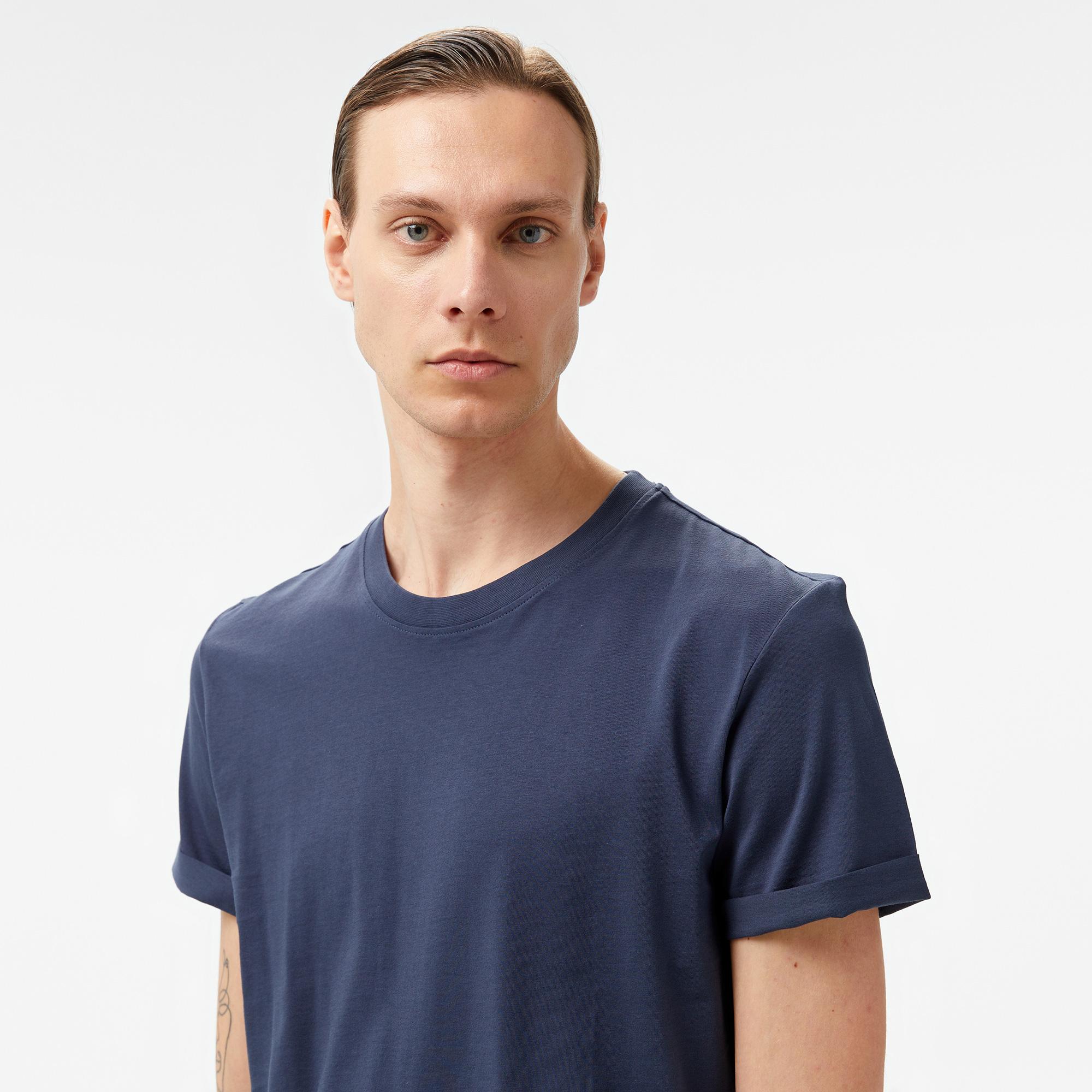Calvin Klein Jeans Badge Turn Up Erkek Lacivert T-Shirt