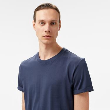  Calvin Klein Jeans Badge Turn Up Erkek Lacivert T-Shirt