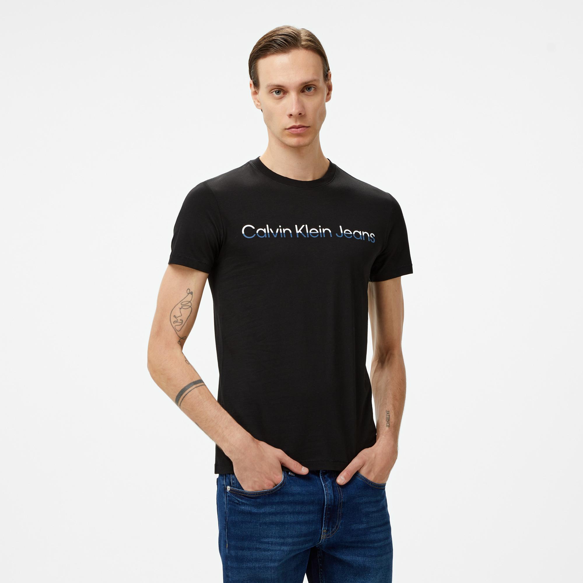 Calvin Klein Jeans Mixed institutional Logo Erkek Siyah T-Shirt