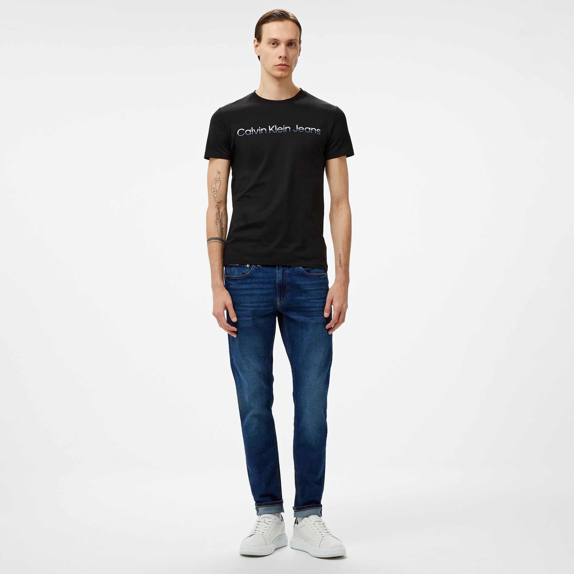 Calvin Klein Jeans Mixed institutional Logo Erkek Siyah T-Shirt