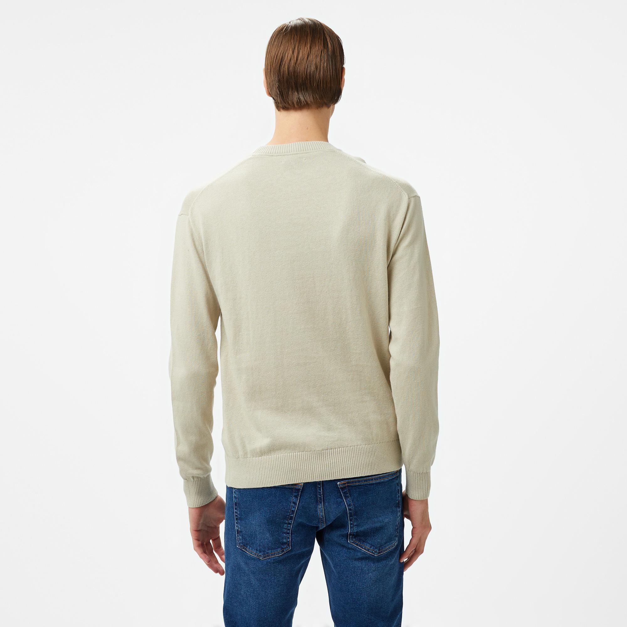 Calvin Klein Jeans intarsia Mix Stitch Erkek Gri Kazak