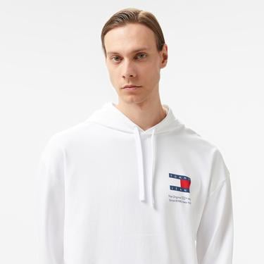  Tommy Jeans Rlx Novelty Graphic Erkek Beyaz Sweatshirt