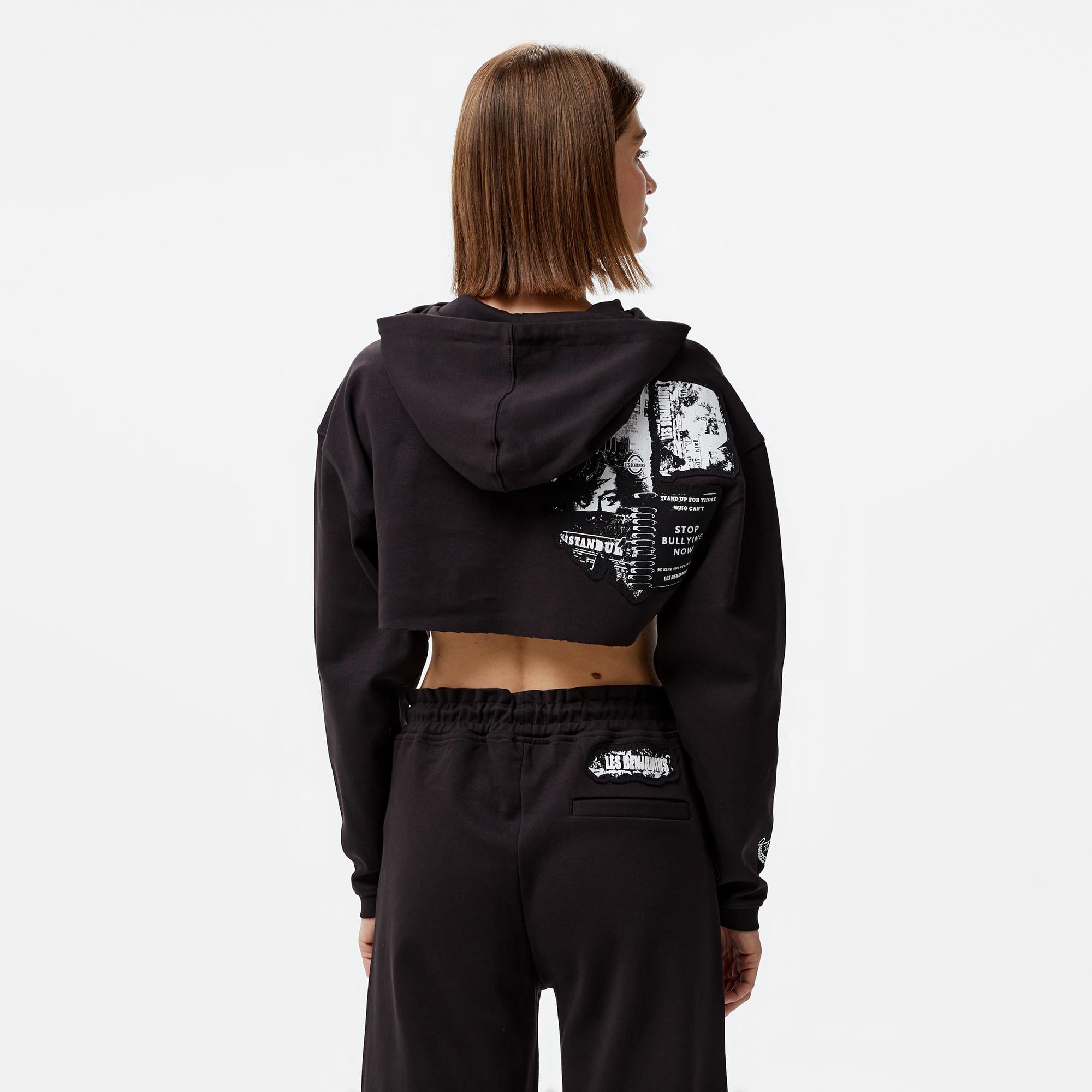 Les Benjamins 012 Kadın Siyah Sweatshirt