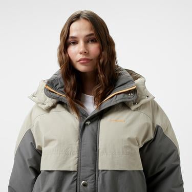  Converse Kadın Kapüşonlu Renk Bloklu Gri Mont