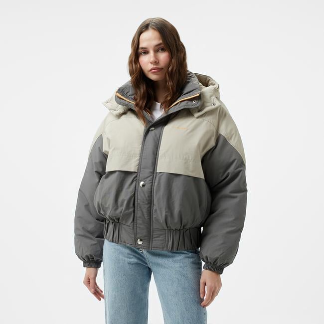  Converse Kadın Kapüşonlu Renk Bloklu Gri Mont