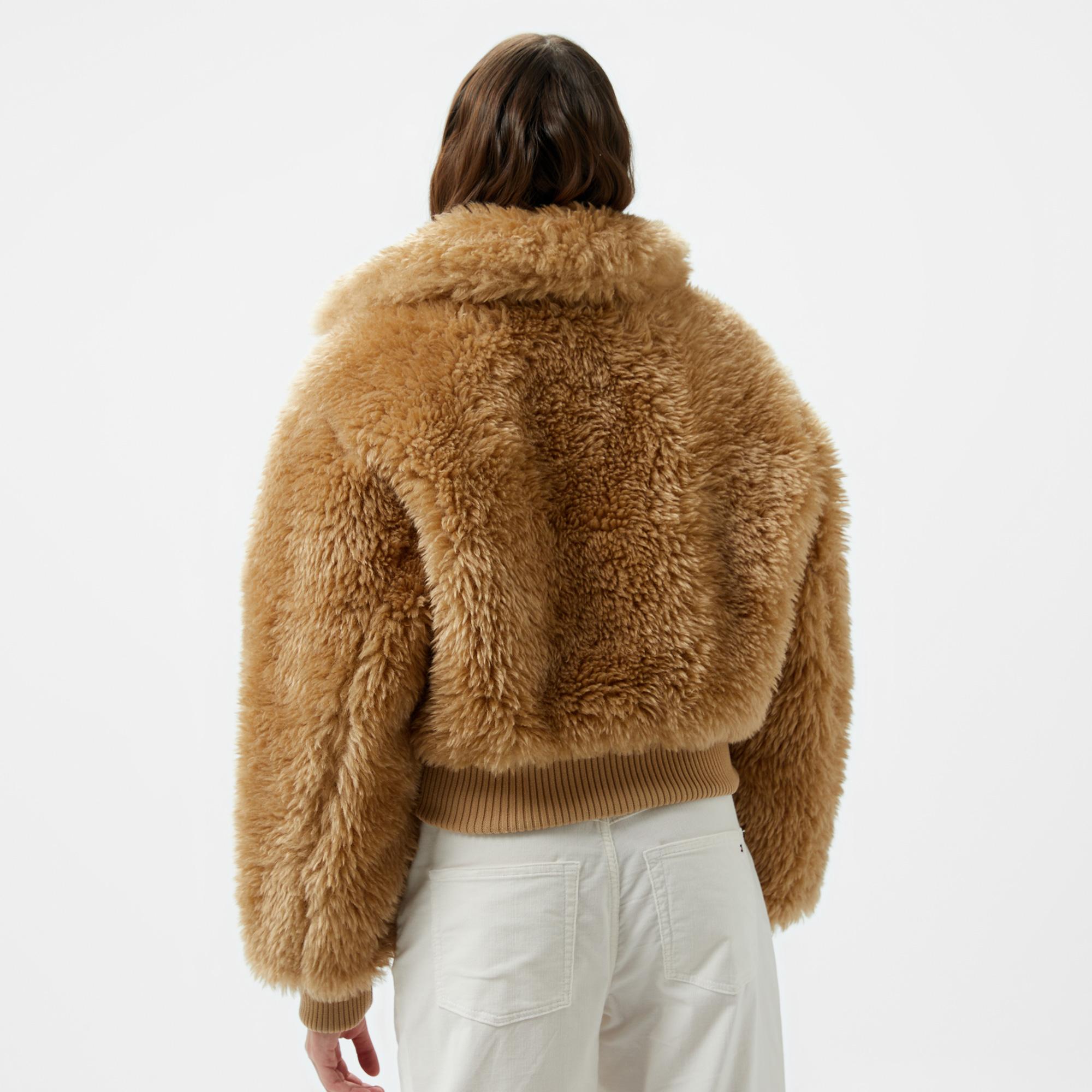 Tommy Hilfiger Jeans Faux Shearling Kadın Bej Ceket