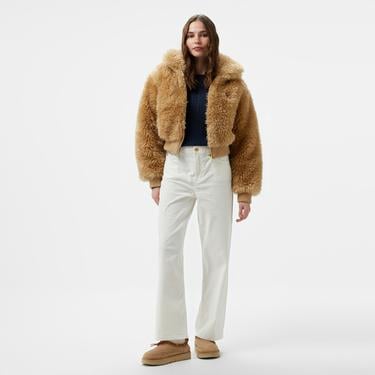  Tommy Hilfiger Jeans Faux Shearling Kadın Bej Ceket