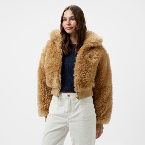  Tommy Hilfiger Jeans Faux Shearling Kadın Bej Ceket