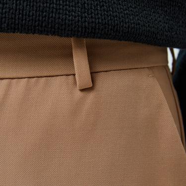  Calvin Klein Stretch Wool Slim Tapered Leg Kadın Kahverengi Pantolon