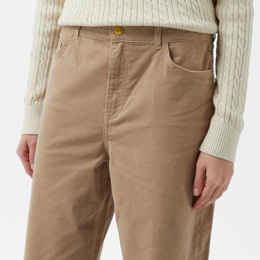  Tommy Hilfiger Corduroy Relaxed Straight Kadın Bej Pantolon