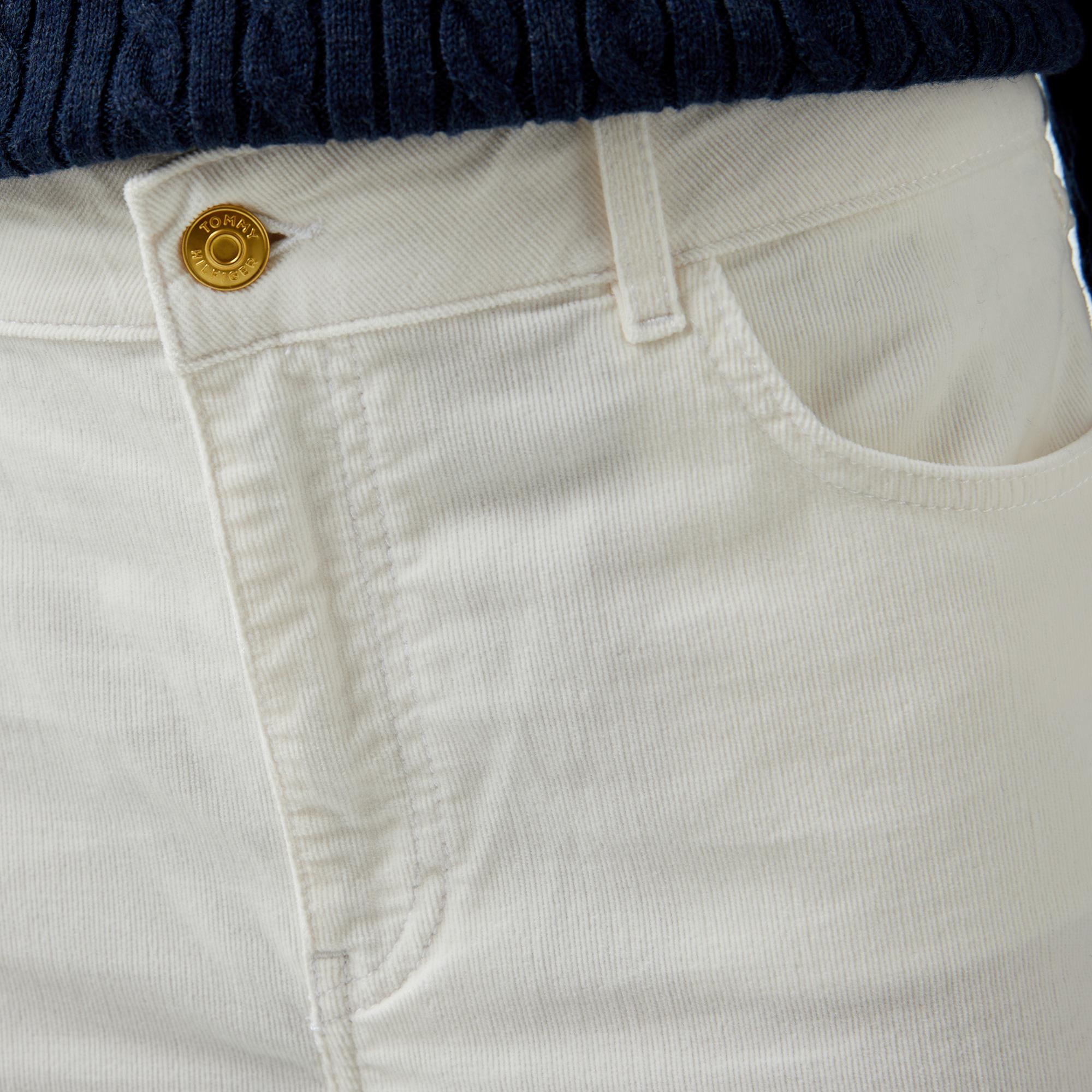 Tommy Hilfiger Corduroy Relaxed Straight Kadın Beyaz Pantolon