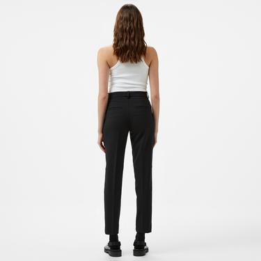  Calvin Klein Stretch Wool Slim Tapered Leg Kadın Siyah Pantolon