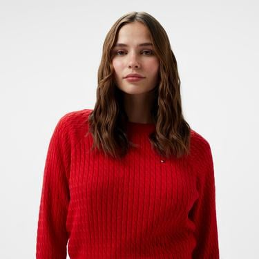  Tommy Hilfiger Kadın Kırmızı Kazak