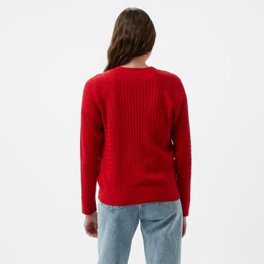  Tommy Hilfiger Kadın Kırmızı Kazak