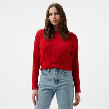  Tommy Hilfiger Kadın Kırmızı Kazak