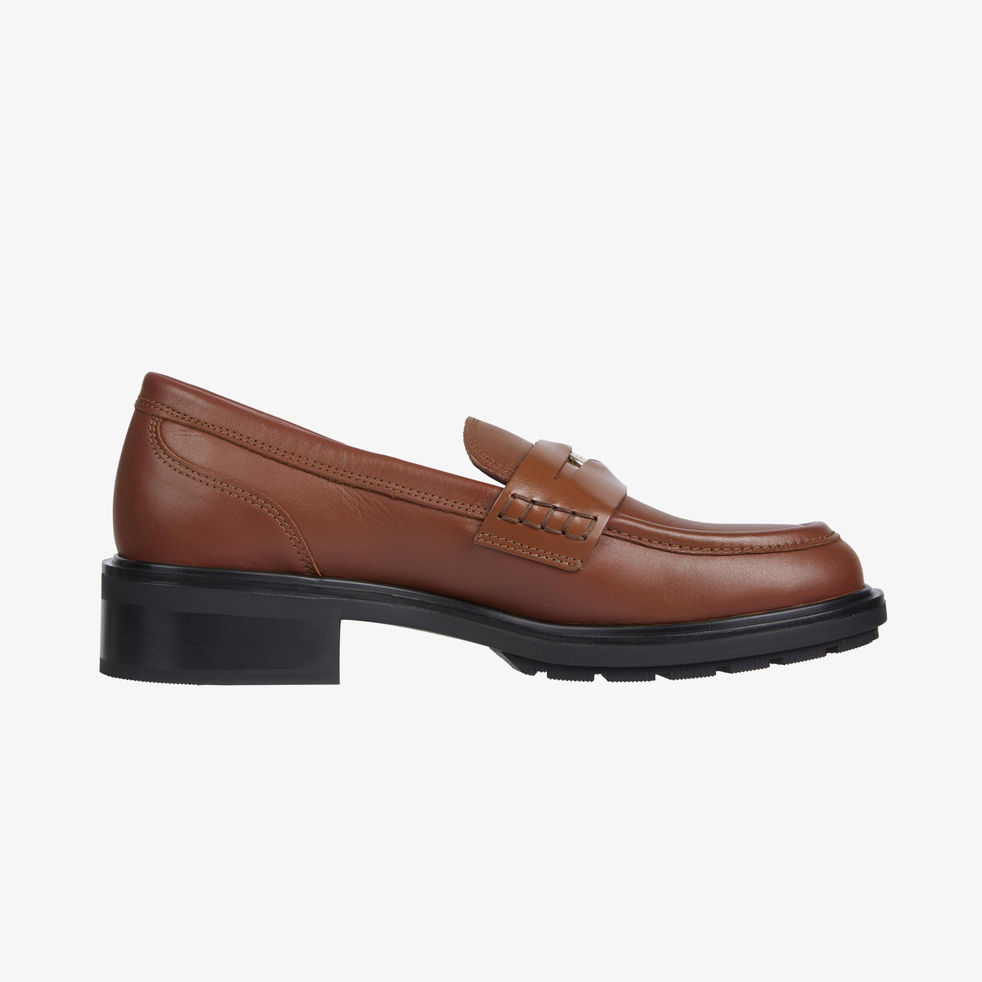 Tommy Hilfiger Half Cleat Utility Leather Penny Kadın Kahverengi Loafer