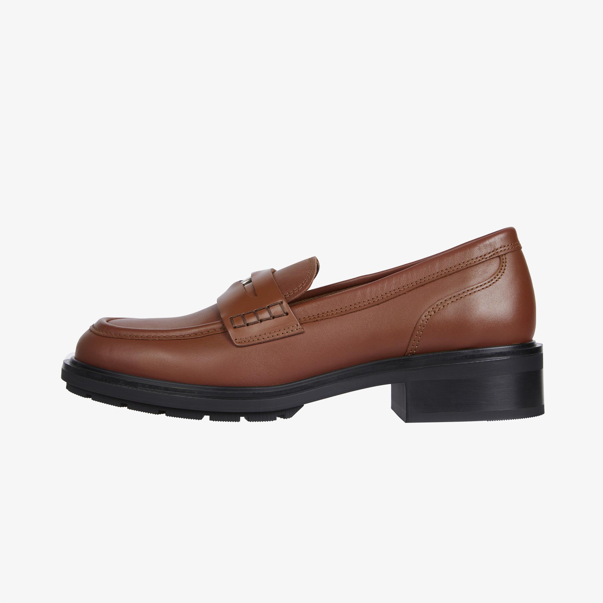 Tommy Hilfiger Half Cleat Utility Leather Penny Kadın Kahverengi Loafer